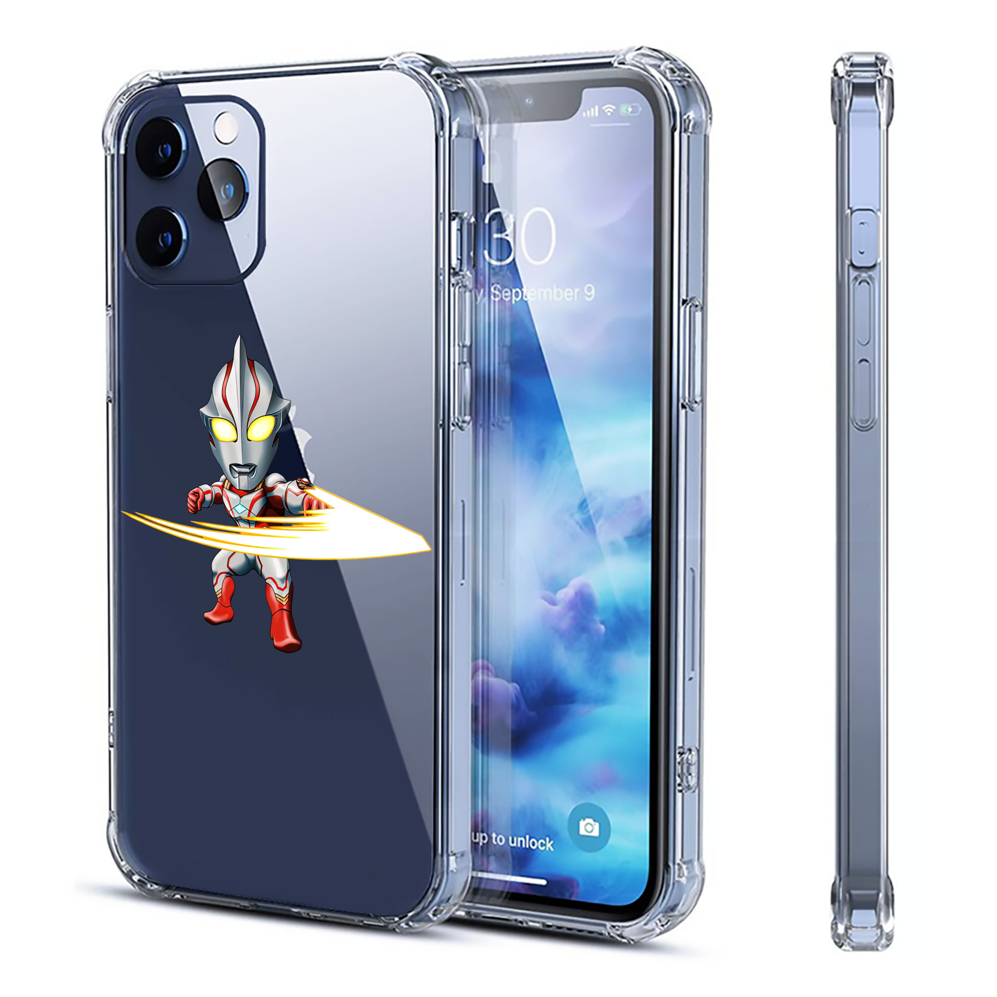 （画像用） ウルトラマン Ultraman 【iPhone 12シリーズ対応】透明スマホケース（クリアソフトケース）